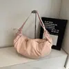 Bolsa de Ombro Estilo Coreano Moda Cor Sólida Formato Dumpling 2026 Nova Casual Grande Capacidade Transversal Leve Simples Tendência