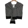 Chal de punto a rayas para primavera y otoño, prenda exterior de alta gama, bufanda de moda para mujer para verano, oficina, habitación con aire acondicionado, cuello y hombros