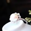 Nafoge Joyería de Plata al por Mayor Moda Coreana Anillo de Plata de Ley 925 Hecho a Mano con Perla Natural Anillo de Plata para Mujer