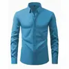 Camisa de vestir de manga larga para hombre, no necesita planchado, corte slim, estilo coreano, ropa de trabajo profesional, camisa casual para traje