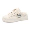 Zapatos de Exterior para Mujer Zapatillas Bajas Holgazanas de Invierno 2023 Zapatos de Lona de Algodón Mulas de Plataforma de Suela Gruesa de Una Pierna