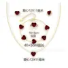 Pulsera Colgante Pendientes Nuevo Amor Transfronterizo Set de Joyería Antiaclarable Pulsera de Acero Inoxidable con Forma de Corazón Doble Cara Joyería para Mujer