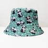 Comercio Exterior Transfronterizo Nuevo Dibujo Animado Estampado de Panda Sombrero Moda Infantil Versátil Protector Solar Sombrero de Pescador Sombrero de Cubeta de Doble Cara