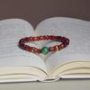 Pulsera de cuentas de Buda estilo étnico, estilo drenaje transmisión en vivo, sándalo rojo de Zambia imitación, cuentas grandes pintadas, accesorio, círculo único de sándalo rojo, joyería