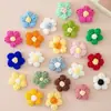 Flor Feita à Mão Diy Flor Bico de Confeiteiro 4cm Flor Pequena de Lã Crochê Feita à Mão Fofa para Roupas Bolsas Suéteres Acessórios