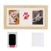Moldura de foto de animal de estimação popular transfronteiriça moldura tripla de madeira DIY moldura comemorativa de pegada de pata de gato e cachorro pendente de parede de quarto moldura de exibição de mesa
