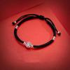 Campana Año de la Rata Año del Nacimiento Pareja Pulsera de Cuerda Roja Femenina Plata Esterlina Regalo Par de Conmemorativa Pareja Cuerda Tejida a Mano para Hombre