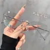 Armação de Titânio Ultraleve, Óculos Sem Aro com Fio de Ouro Puro para Mulheres Miopes, Podem Ser Personalizados com Lentes de Grau, Armações de Óculos de Designer de Alta Inteligência