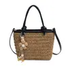 Bolso de Mano Tejido Versátil Súper Popular del Verano para Mujer 2026 Nuevo Estilo Bolso para Vacaciones en la Playa y Uso Diario Bolso Cruzado de Alta Gama