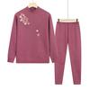 Conjunto de Ropa Interior Térmica Gruesa, Cálida y de Talla Grande para Otoño e Invierno para Mujeres de Mediana Edad y Mayores, Incluyendo un Conjunto de Ropa Interior Térmica de Cuello Alto con Forro de Felpa