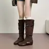 Primer Encuentro Temporada Aumento de Altura Botas Largas Elásticas Adelgazantes Mujer 2026 Otoño Nuevo Estilo Moda Uso de Dos Maneras Botas Plegables No por Encima de la Rodilla
