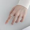 Anillo Coreano de Línea Cruzada para Mujer Plata 925 Chapado Ins Retro Elegante Moda Simple Estudiante Abierto Dedo Índice Anillo Tendencia