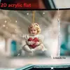 Transfronterizo Nuevo Gran Venta Plano 2D Acrílico Ángel de San Valentín Mochila Colgante para Coche Decoración Colgante para el Hogar