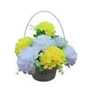 Cesta de Flores para o Festival de Limpeza de Túmulos para o Festival Qingming, Flores para Limpeza de Túmulos, Flores Decorativas para Cemitério, Flores Plásticas para Sacrifício e Culto aos Ancestrais