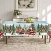 Atacado Transfronteiriço Temu Popular Padrão de Natal Estampado Toalha de Mesa Impermeável e Resistente a Manchas Atmosfera Festiva Toalha de Mesa Decorativa