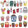 Parches de Tela Creativos Bordados para Bebidas, Papas Fritas, Palomitas, Leche, Dibujos Animados Versátiles, Parches Personalizables