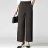 Pantalones Rectos de Lana de Otoño e Invierno para Mamá, para Mujeres de Mediana Edad y Mayores, con Cintura Elástica y Terciopelo Grueso, Talla Grande