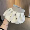 Sombrero de Paja de Malla con Parte Superior Abierta para Mujer, Sombrero de Sol de Verano para Exteriores con Protección UV, Sombrero de Sol Plegable de Ala Ancha con Conchas