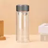 Vasos de Vidrio con Tapa Doble de Imitación de Titanio Impresos al por Mayor con Impresión de Logo, Vasos de Agua de Regalo Promocional, Vasos de Té, Vasos Publicitarios Grabados