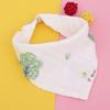 Toalla triangular de gasa espumosa peinada con estampado de dibujos animados de algodón para bebé, toalla absorbente de saliva ajustable con doble broche