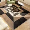 Tapete de sala estilo creme transfronteiriço, tapete moderno de luxo leve para sofá e mesa de centro, tapete de cabeceira de quarto, resistente à sujeira e fácil de manter