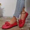Transfronterizos Tallas Grandes Primavera Otoño Casual Punta Redonda Zapatos de Vestir Mocasines con Lazo Estilo Coreano Zapatos de Vestir Modernos Zapatos Planos para Mujer