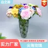 Flor de Rosa de Lana Tejida a Mano con Punta Transfronteriza Mueble Terminado Puesto de Mercado Nocturno Ramo Tejido a Crochet de Lana