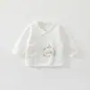 Nova Roupa Jacquard Quente de Três Camadas Outono Inverno Meio Costas Bebê Costura Sem Ossos Roupa para Recém-Nascido Bebê Algodão Puro Classe A