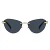 Gafas de Sol Mariposa Ojo de Gato Sin Montura para Mujer, Gama Alta 2025 Nuevas Versátiles Moda Hip-Hop Gafas de Sol Serpiente Dorada Tendencia Europea y Americana