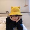 Bonito y suave gorro de pescador con orejas de gato y cola pequeña para mujer, estilo coreano de verano, combina con todo, estilo japonés, artístico, fresco y elegante.