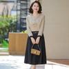 Vestido de Otoño de Manga Larga Falso Dos Piezas para Madre de Mediana Edad 2025 Nuevo Vestido de Primavera y Otoño para Mujeres de Mediana Edad y Mayores