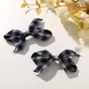 Estilo Preppy Coreano Tela Retro Cuadros Lazo DIY Pasador Pinza Lateral Goma Elástica Zapatos y Calcetines para Mujer Broche Accesorios