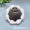 Pulsera de Ágata Blanca Grado A Transparente de Calcedonia al por Mayor para Hombres y Mujeres, Transmisión en Vivo, Envío Directo de Una Pieza, Collar de Tres Anillos, Cadena de Torre