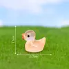 Paisagem em miniatura, figura de pato brilhante de sete cores, tema musgo, acessório decorativo criativo e fofo, pequeno ornamento
