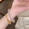 Pulsera de ágata champán natural auténtica al por mayor con certificado, pulsera de calcedonia estilo niña en oro champán
