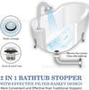 Tapón de desagüe para bañera Wow 2 en 1 colector de bañera con cesta filtrante tapón de desagüe antiatascos tapón de bañera
