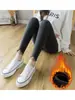 Leggings Antiderrapantes de Cintura Alta para Mulheres, Comprimento Nove Pontos, Tamanho Grande para Mulheres Curvilíneas, Calças Apertadas Elásticas Emagrecedoras de 100kg