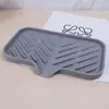Alfombrilla Drenante para Jabón Transfronteriza, Alfombrilla Drenante de Silicona para Encimera de Cocina Borde Estrecho Inclinado Fregadero Lavado de Platos Frutas y Verduras Drenaje Multiusos