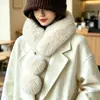 Novo estilo de inverno cachecol felpudo aconchegante e relaxado para mulheres, aquecedor de pescoço de pele sintética quente, versão coreana cachecol de pescoço de pelúcia versátil