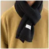 Bufanda para Hombre, Otoño e Invierno, Color Sólido, Tejido Plano, Versátil, Estilo Coreano, Estilo Japonés, Estilo Pareja, Sensación de Alta Calidad, Calentador de Cuello Cálido para Mujer