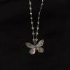 Collar de Mariposa Vintage Diseño Nicho Femenino Acero Titanio Cadena Amor Cadena Clavícula Collar Viento Frío ins Joyería