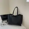 Conjunto Vintage de Duas Peças Inverno 2025 Novo Estilo Coreano Tendência Simples Grande Capacidade Casual Elegante Bolsa Tote de Ombro Único
