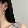 Pendientes Creativos de Diseño de Bola Dorada Pequeña para Nicho con Baño de Oro Real Estilo Frío de Alto Nivel Pendientes Multicapa de Bolas Pequeñas Pendientes