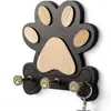 Estante de llaves de madera maciza estante de almacenamiento de pared estante de llaves con forma de pata de perro decoración de pared para puerta de entrada pasillo gancho perchero