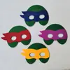 Máscara decorativa de feltro de Tartaruga Ninja para crianças de Halloween, máscara de feltro variada, nova, máscara para os olhos