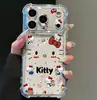 Adecuado para funda de teléfono grande de esquina Apple 17 Pro Max, 16 Pro transparente linda, 15 Pro Max agujero fino Hello Kitty