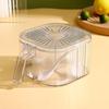Set Combinado de Cajas de Condimentos Suministros de Cocina para el Hogar Sal Azúcar GMS Almacenamiento de Cuatro Compartimentos Frascos de Condimentos Integrados Multicompartimento