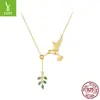 Collar de plata de ley 925 con colgante de cruz, accesorios transfronterizos, saludos de colibrí, cadena para clavícula de pájaro de moda SCN217