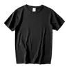 Camiseta Pesada de Algodão Puro de Manga Curta para Homens, 250g, Cor Sólida Solta para Usar por Baixo, Camiseta Casual de Verão para Homens e Mulheres