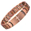 Pulsera antigua de cobre rojo más vendida transfronteriza con cierre de reloj, moda vintage finamente tallada en forma de cruz, joyería magnética completa para parejas al por mayor